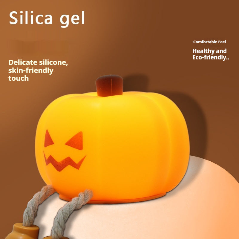 Cute Pumpkin Silicone Night Light – BPA-Free, Dimmable & USB Rechargeable