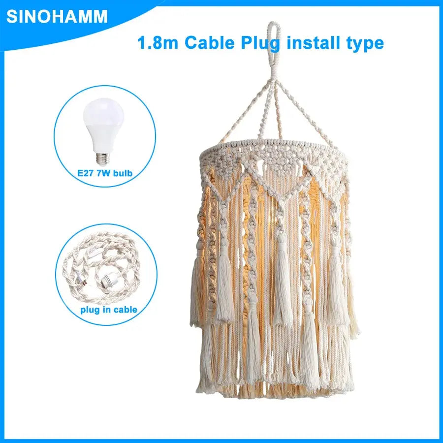 Chic Macrame Boho Glow Lamp Shop Mart Local