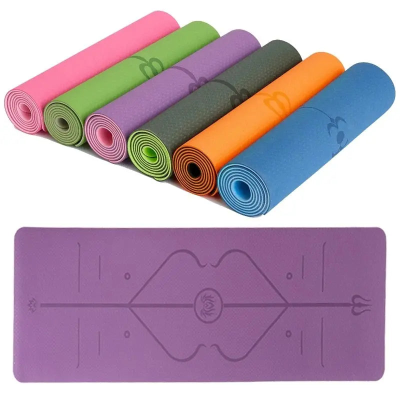 Non Slip Yoga Mat with Position Lines Fitness-7