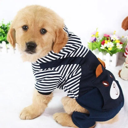 Hoodie Style Striped Dog Winter Clothes Pet Essentials-11