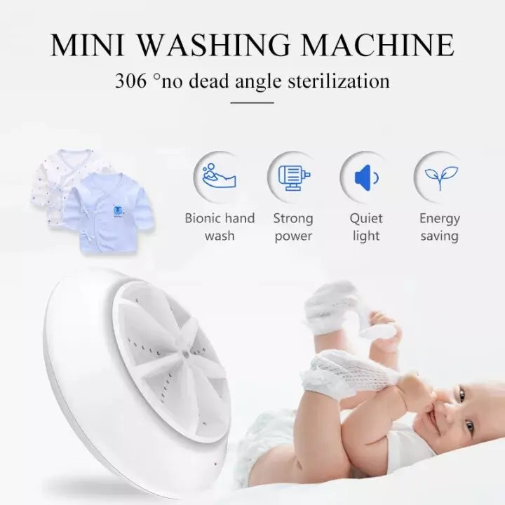 2 in 1 Portable Mini Ultrasonic Washing Machine Home Essentials-6