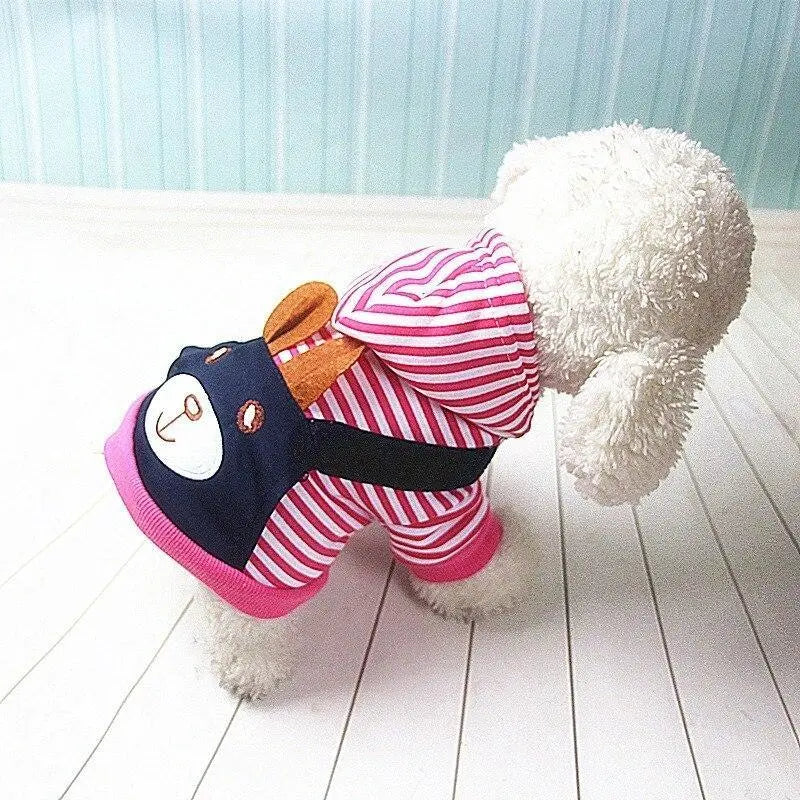 Hoodie Style Striped Dog Winter Clothes Pet Essentials-11