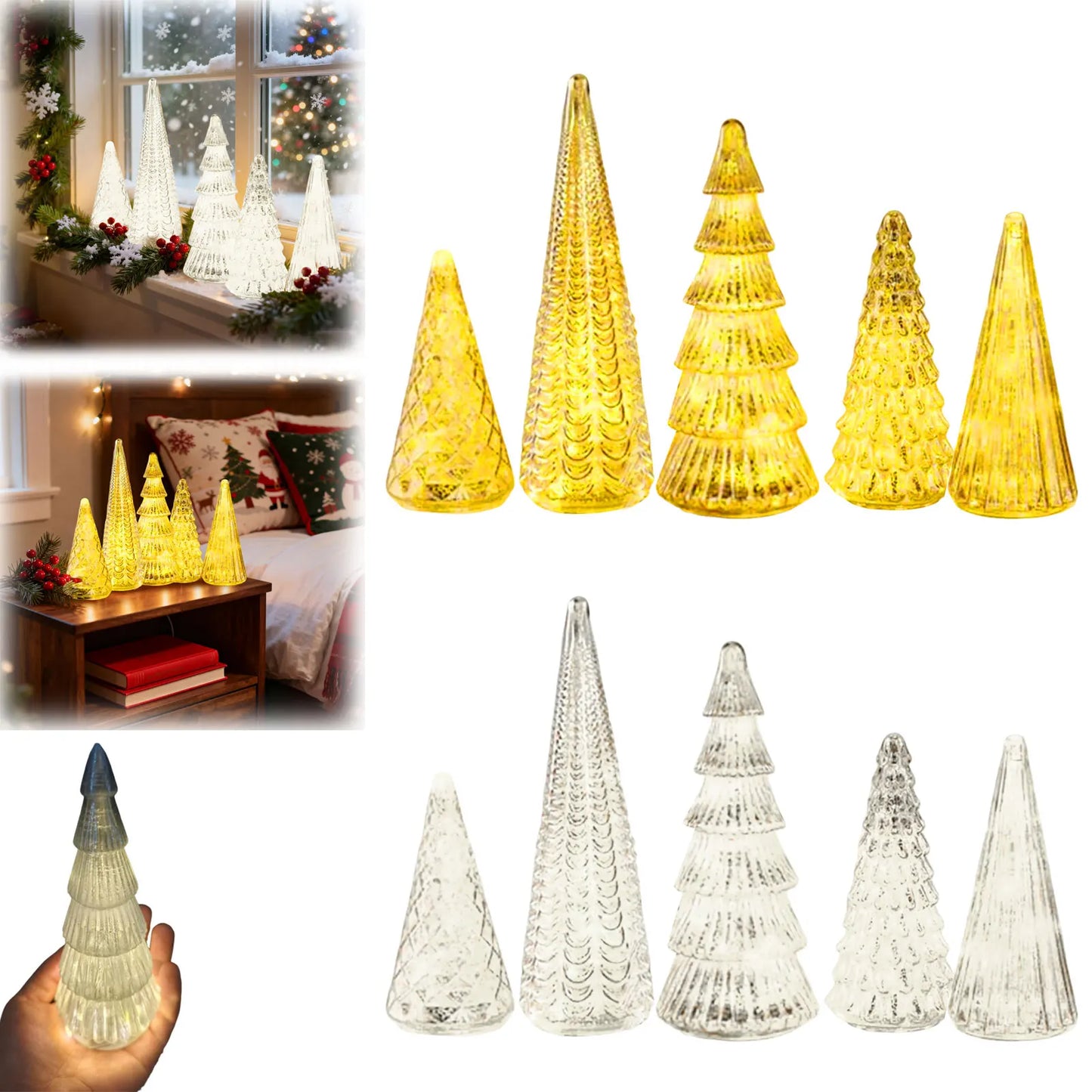 BFF Collection Set of 5 Illuminated Trees
