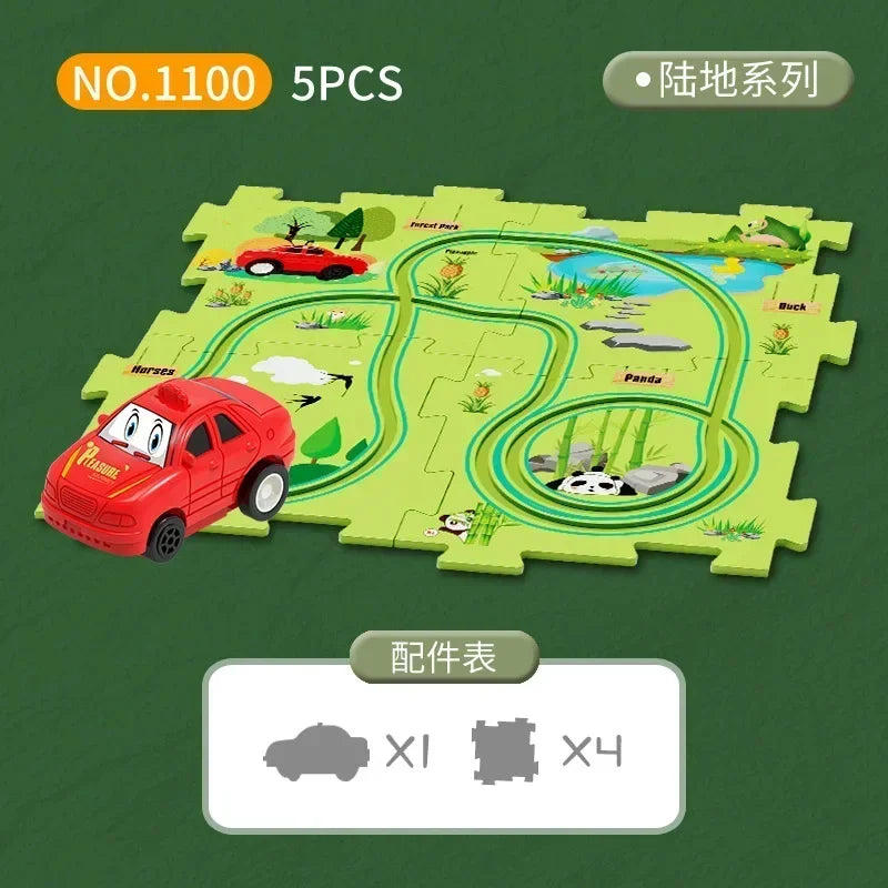 Children’s Educational Puzzle Track Car Play Set