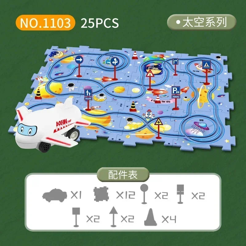 Children’s Educational Puzzle Track Car Play Set