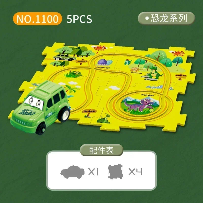 Children’s Educational Puzzle Track Car Play Set