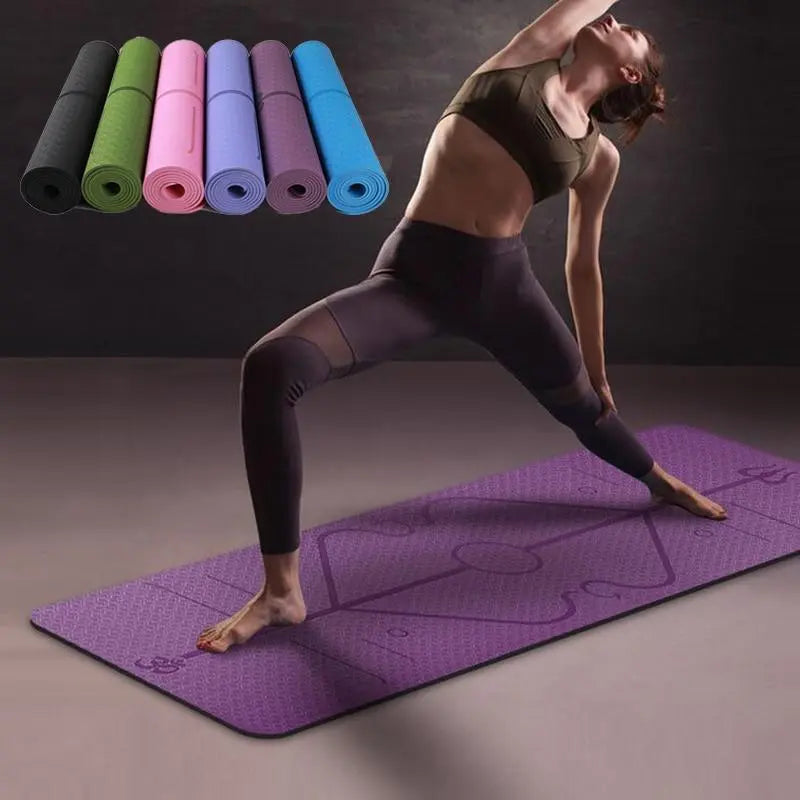 Non Slip Yoga Mat with Position Lines Fitness-7