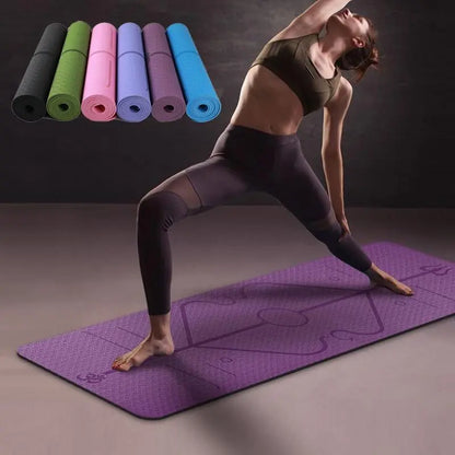 Non Slip Yoga Mat with Position Lines Fitness-7