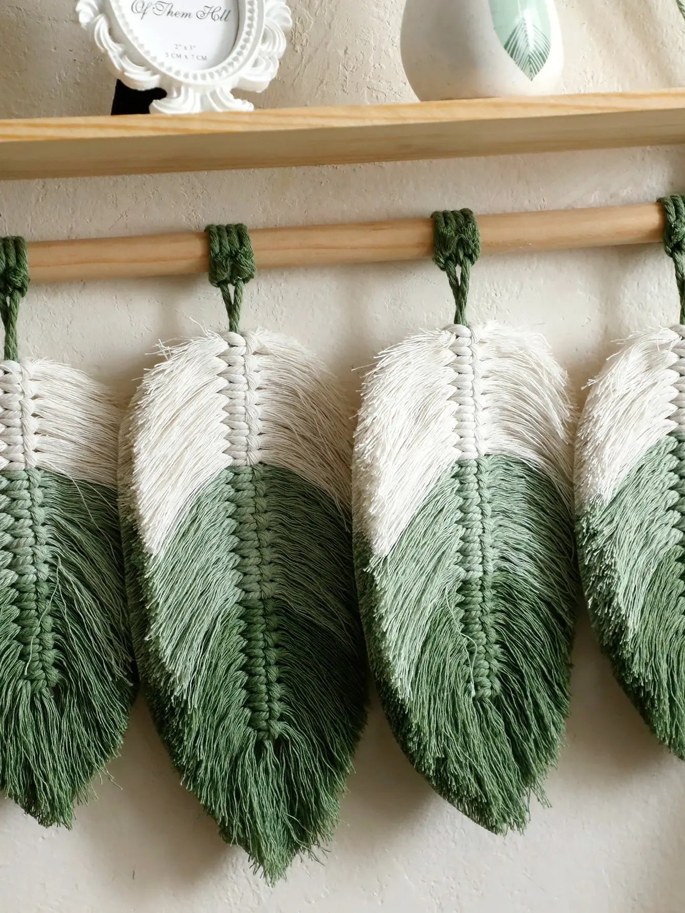 Macrame wall  hanger - Leaf Tassel  Shelf Shop Mart Local