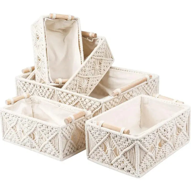 5 PCS Macrame Storage Baskets Shop Mart Local