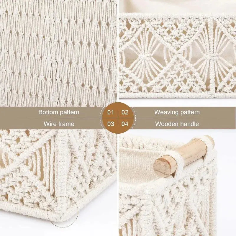 5 PCS Macrame Storage Baskets Shop Mart Local