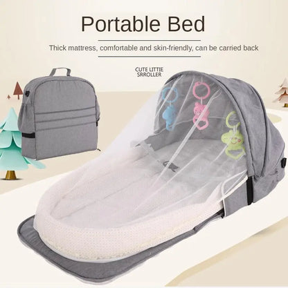 Multipurpose Foldable Baby Bed with Mosquito Net Baby Essentials-5